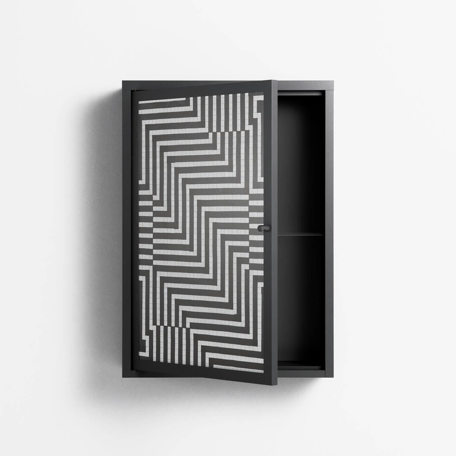 Rectangle In Rectangle - Wall Cabinet - Guido De Boer - Antracite - Overlay Glass