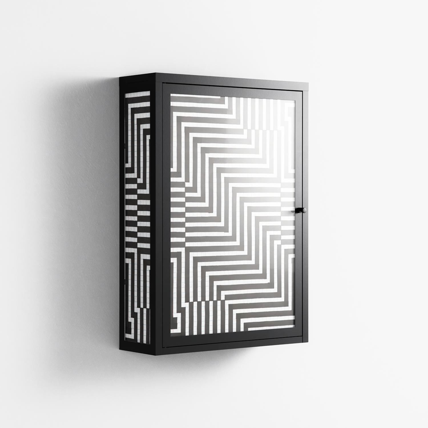 Rectangle In Rectangle - Wall Cabinet - Guido De Boer - Antracite - Overlay Glass