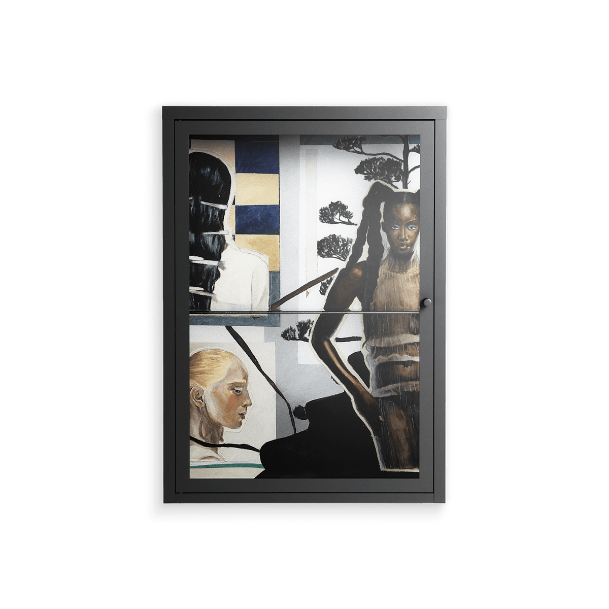Dreaming With Open Eyes - Wall Cabinet - Sophie Goudman-Peachey - Antracite - Clear glass