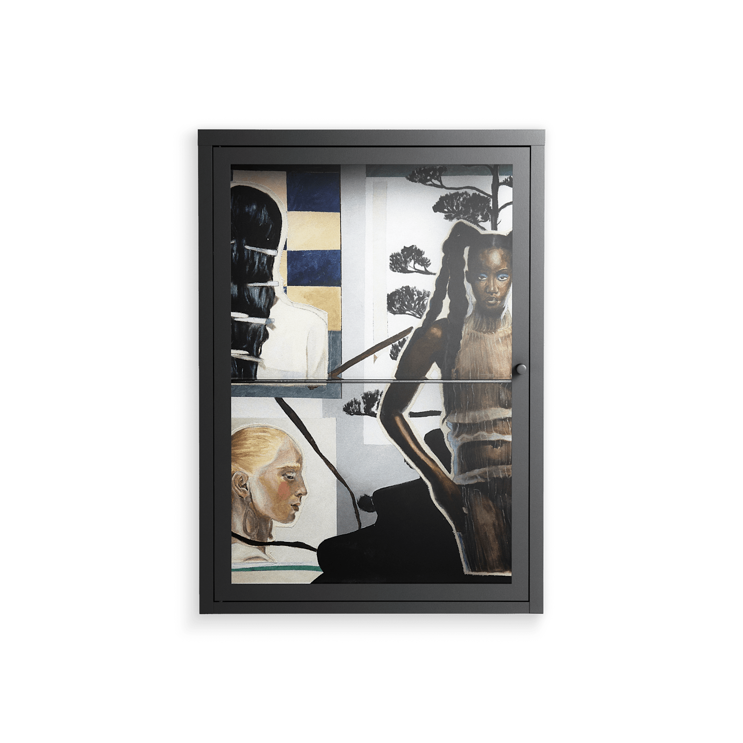 Dreaming With Open Eyes - Wall Cabinet - Sophie Goudman-Peachey - Antracite - Clear glass