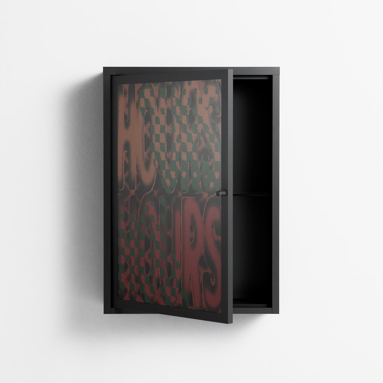 Hours - Wall Cabinet - Oluwaseyi Samuel Adebayo - Antracite - Overlay Glass