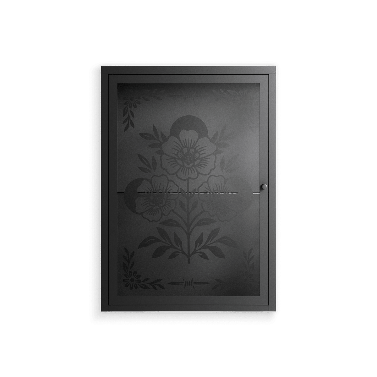 Barbed Bloom - Wall Cabinet - Daphna Sebbane - Antracite - Overlay Glass