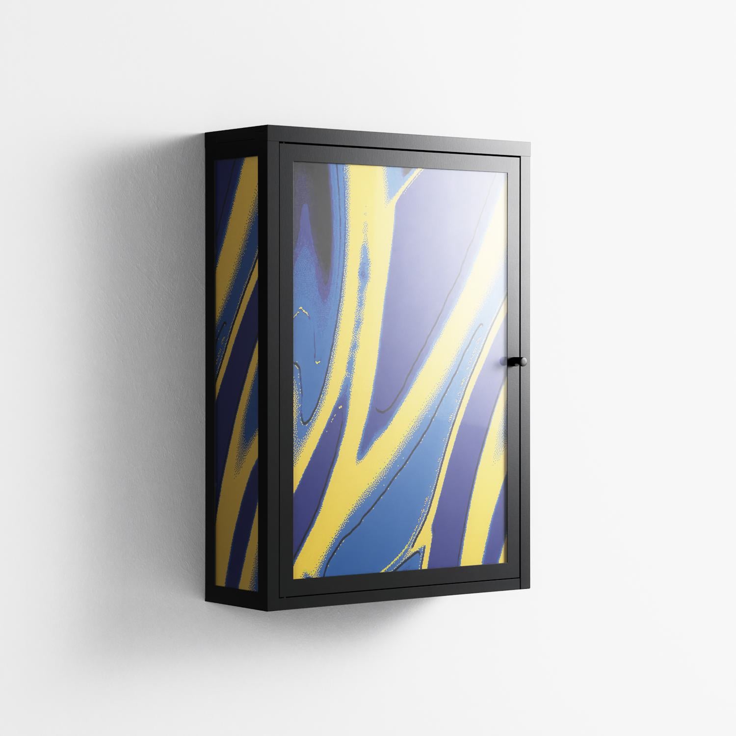 Blue Gale - Wall Cabinet - Oluwaseyi Samuel Adebayo - Antracite - Overlay Glass