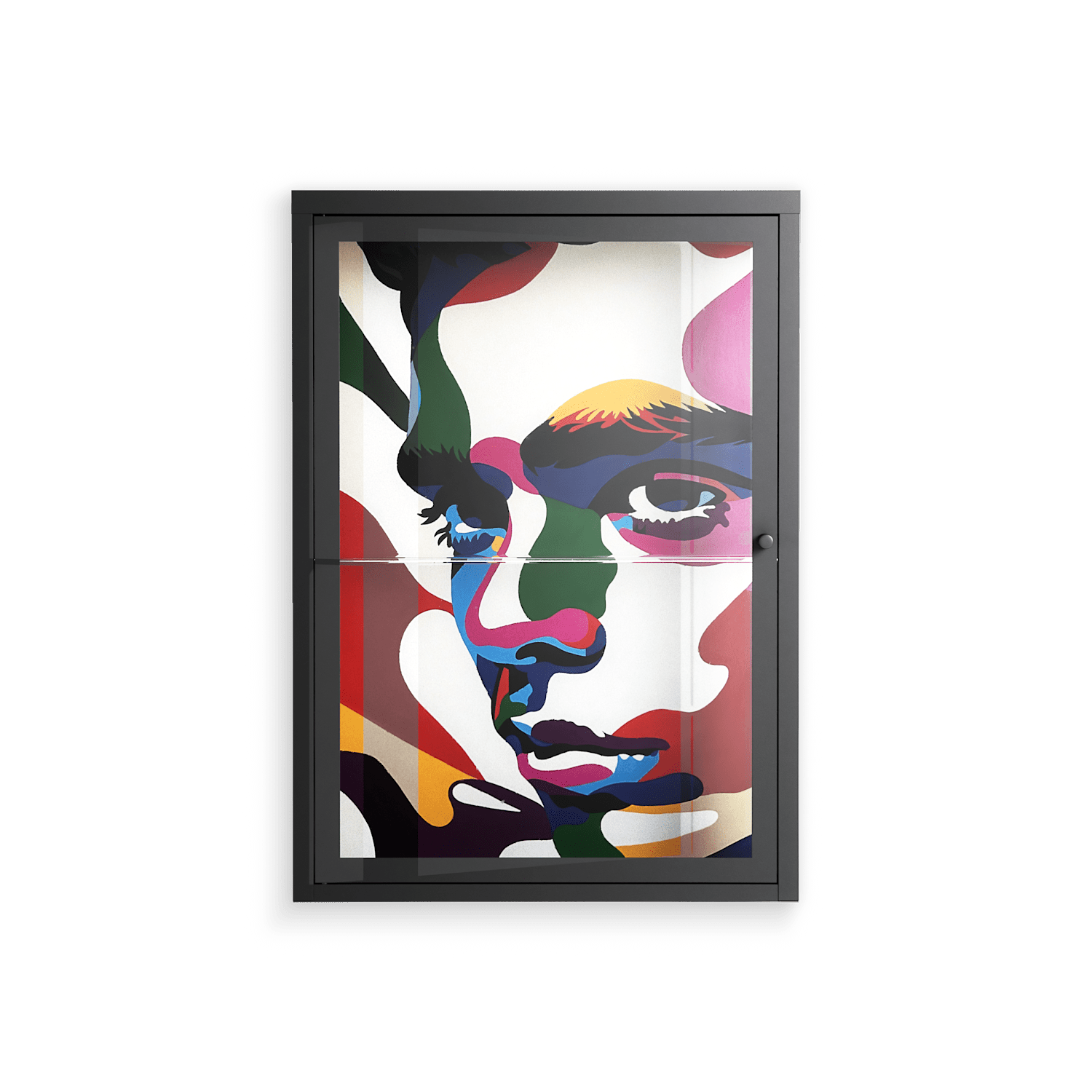 Fragments Of A Painted Souls - Wall Cabinet - Mathilda Kienast - Antracite - Clear glass