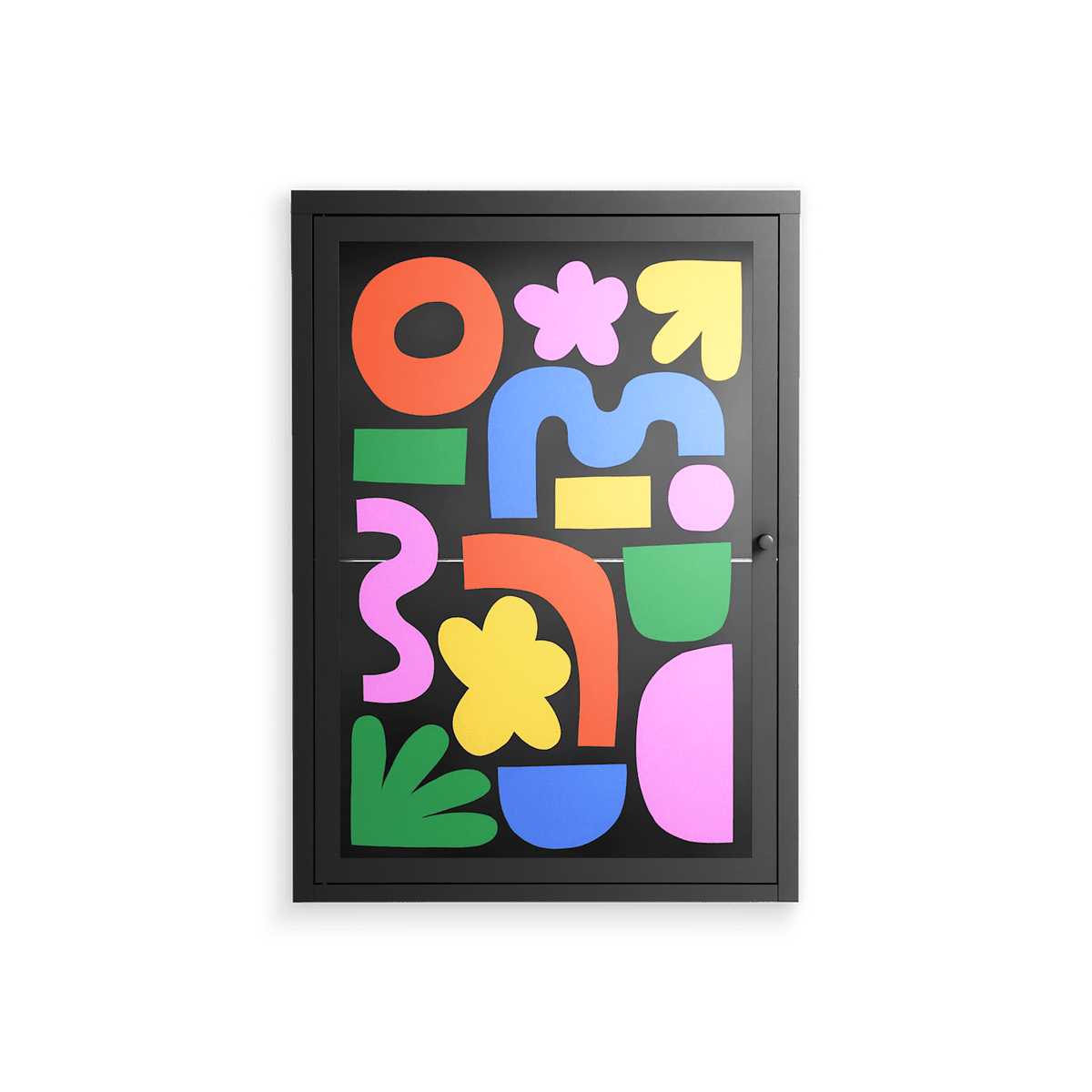 Fun Shapes - Wall Cabinet - Sandra Hutter - Antracite - Overlay Glass