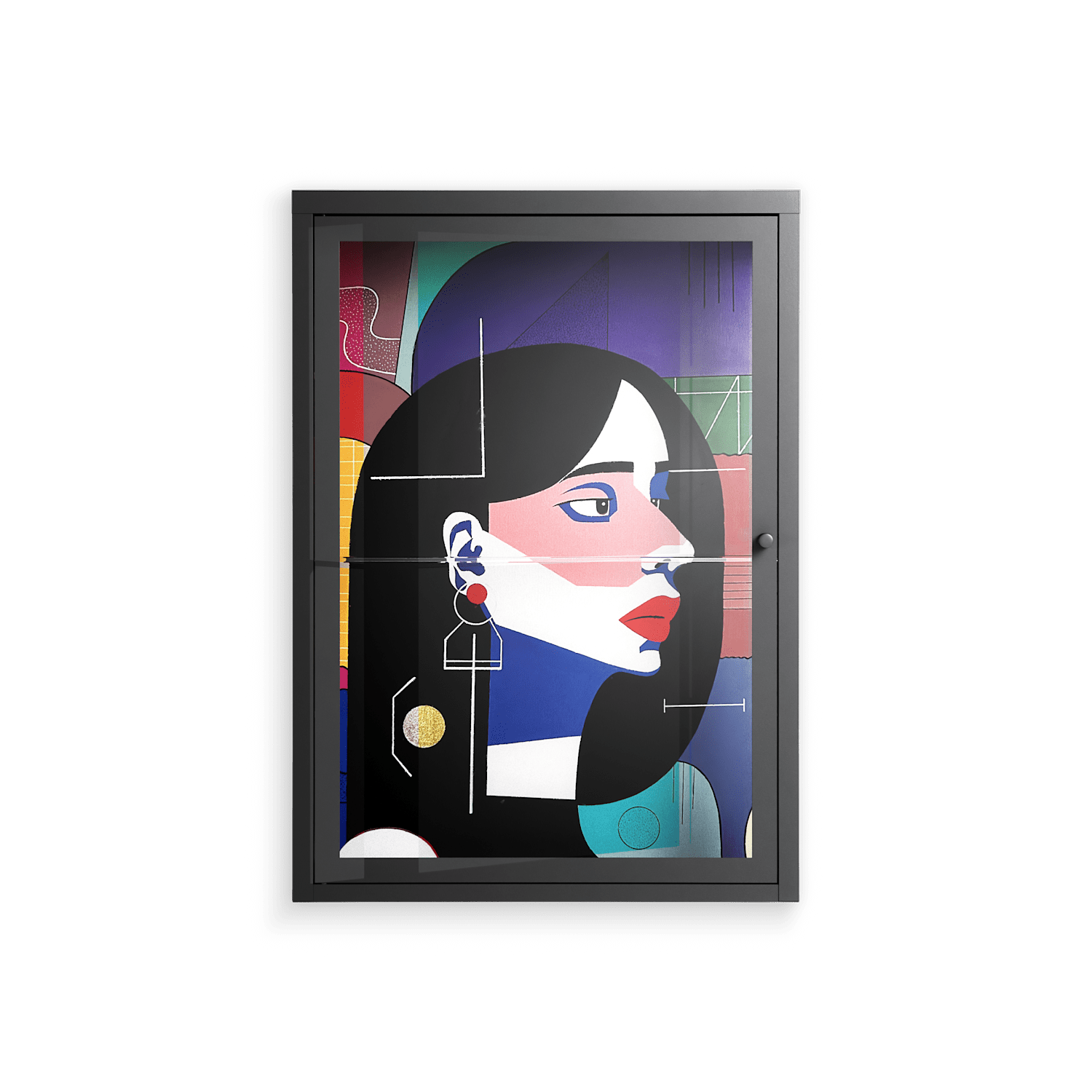 Chained To Perception - Wall Cabinet - Mathilda Kienast - Antracite - Clear glass