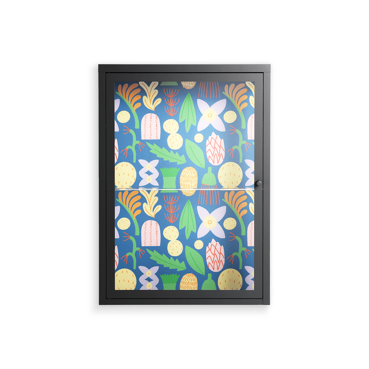 Shapes Blue - Wall Cabinet - Lydia Greaves - Antracite - Clear glass