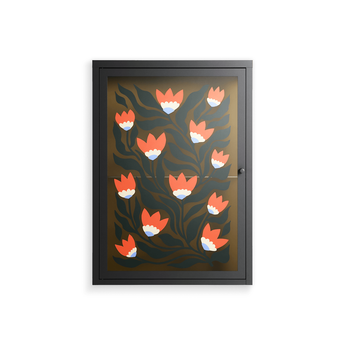 Blooming Folk Garden - Wall Cabinet - Sandra Hutter - Antracite - Overlay Glass