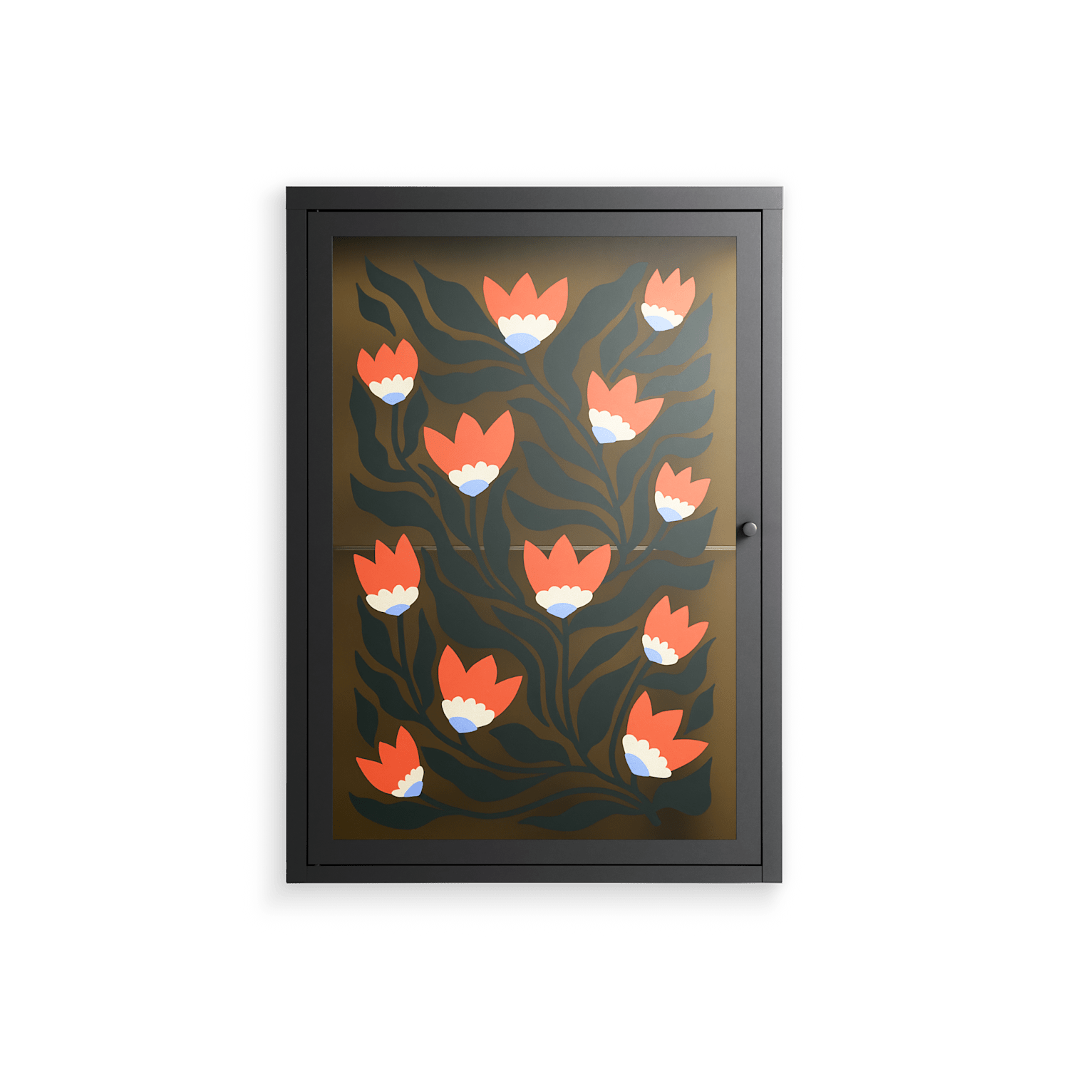 Blooming Folk Garden - Wall Cabinet - Sandra Hutter - Antracite - Overlay Glass