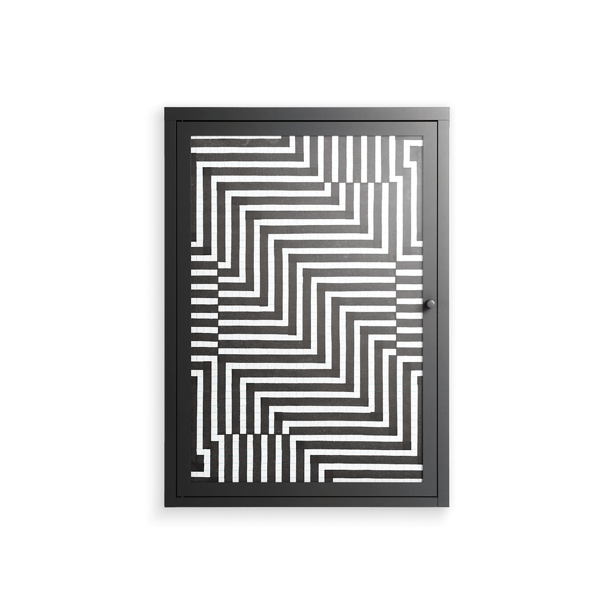 Rectangle In Rectangle - Wall Cabinet - Guido De Boer - Antracite - Overlay Glass