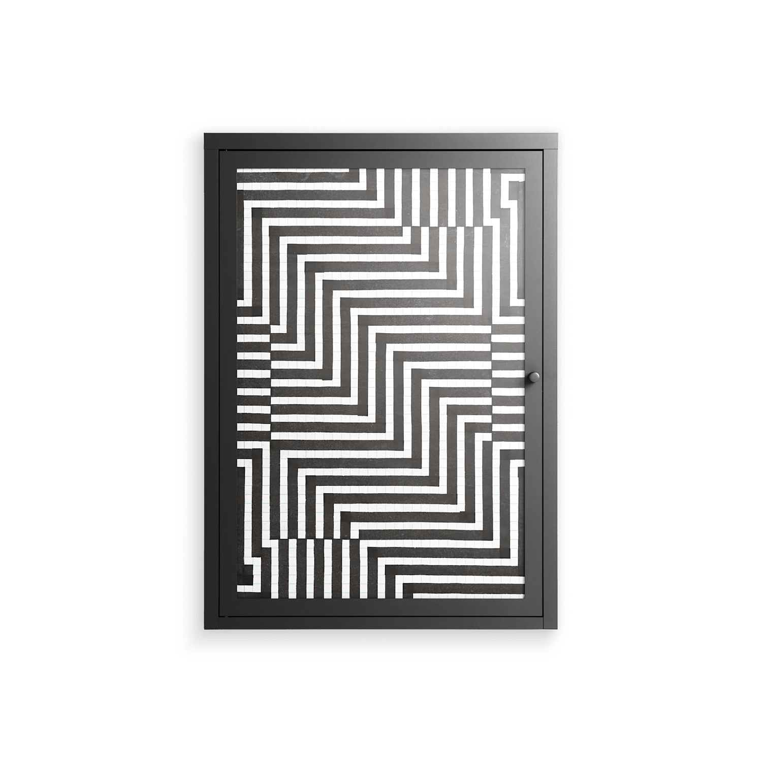 Rectangle In Rectangle - Wall Cabinet - Guido De Boer - Antracite - Overlay Glass