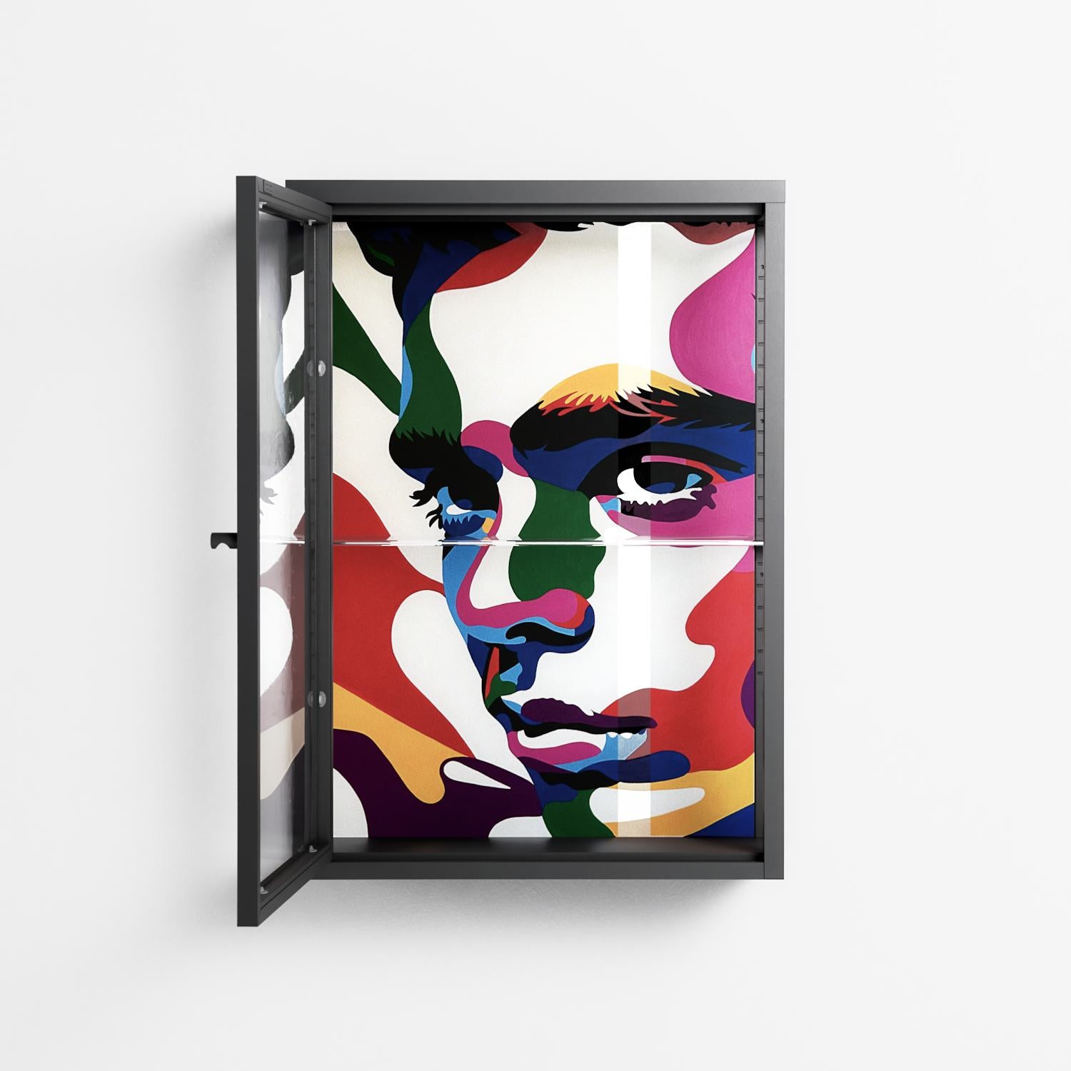 Fragments Of A Painted Souls - Wall Cabinet - Mathilda Kienast - Antracite - Clear glass
