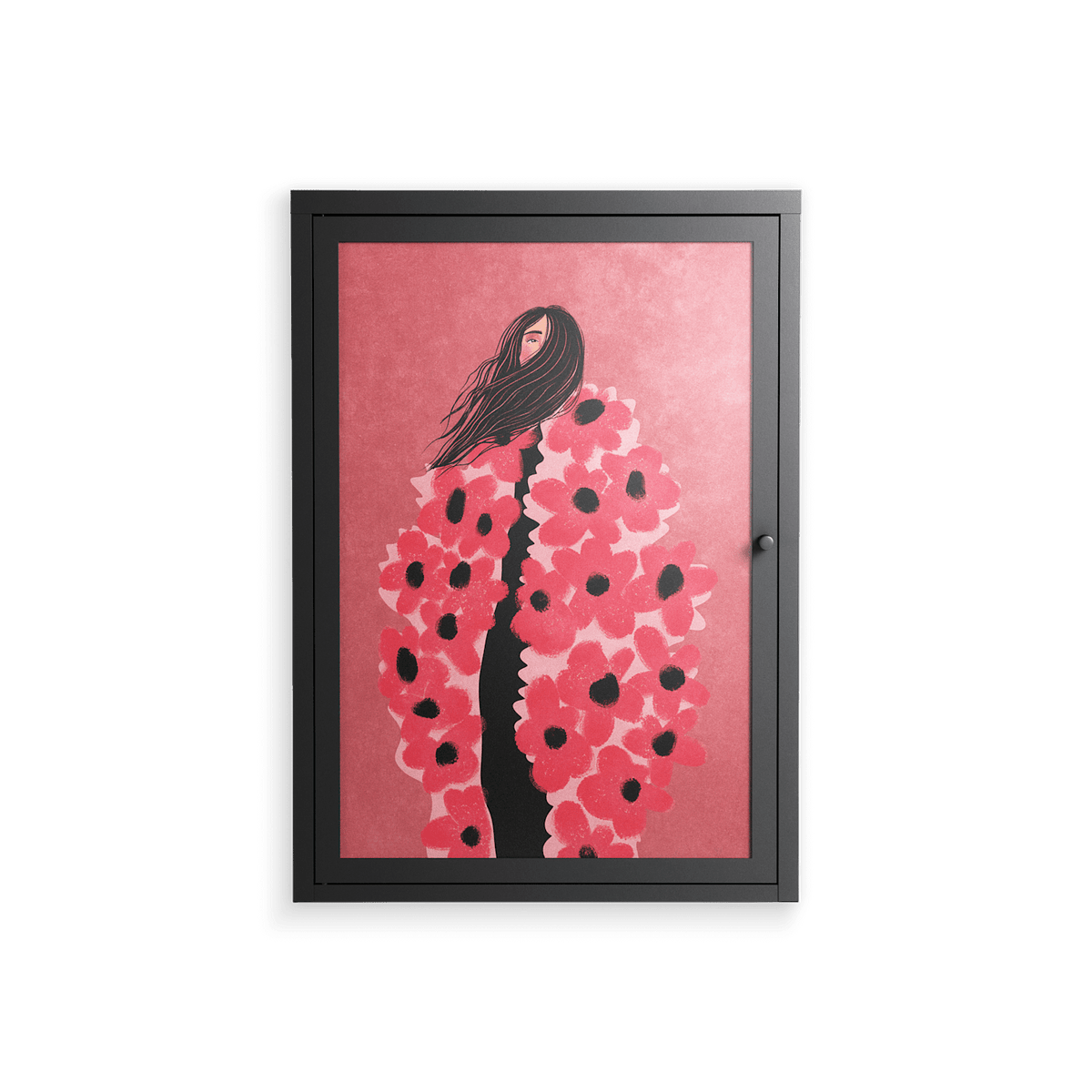 Covered in Flowers - Wall Cabinet - Raissa Oltmanns - Antracite - Overlay Glass