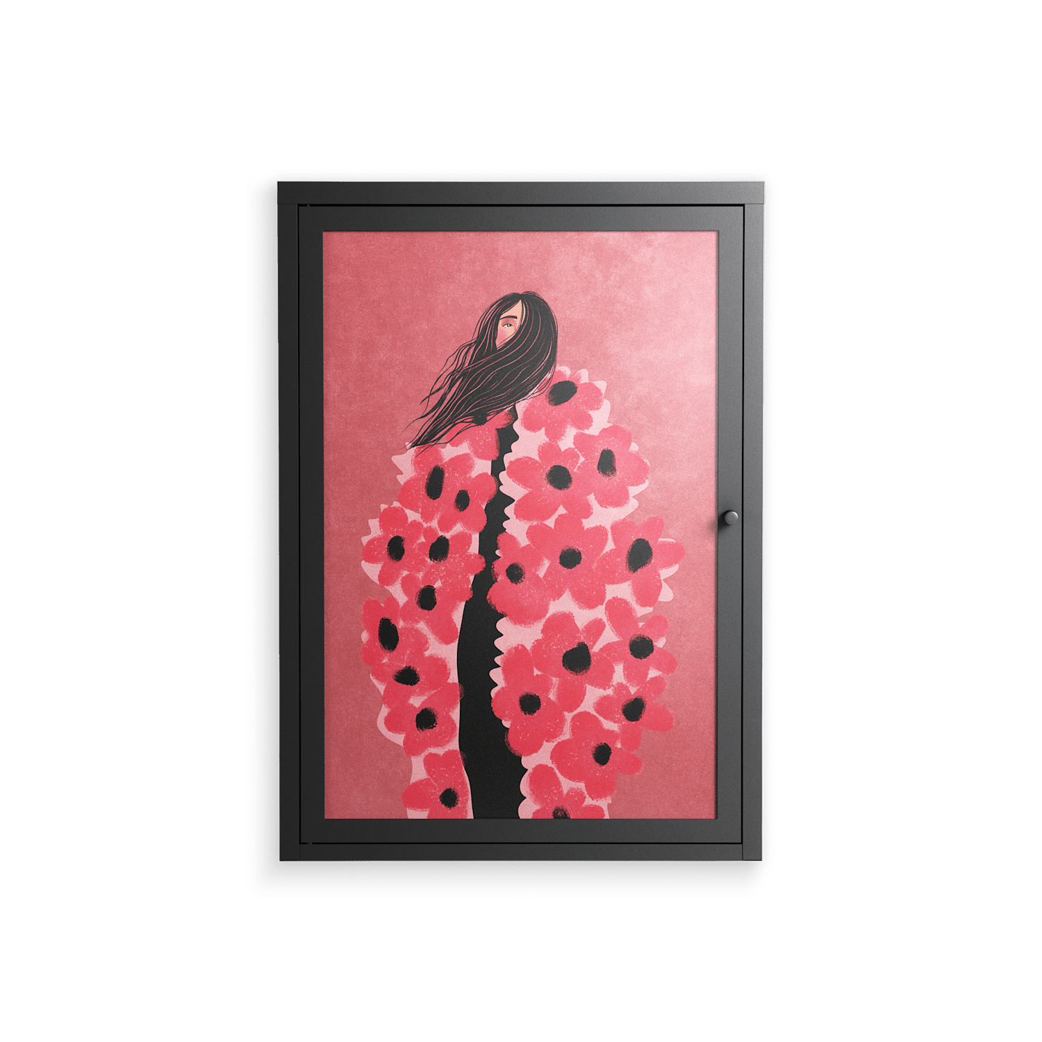 Covered in Flowers - Wall Cabinet - Raissa Oltmanns - Antracite - Overlay Glass