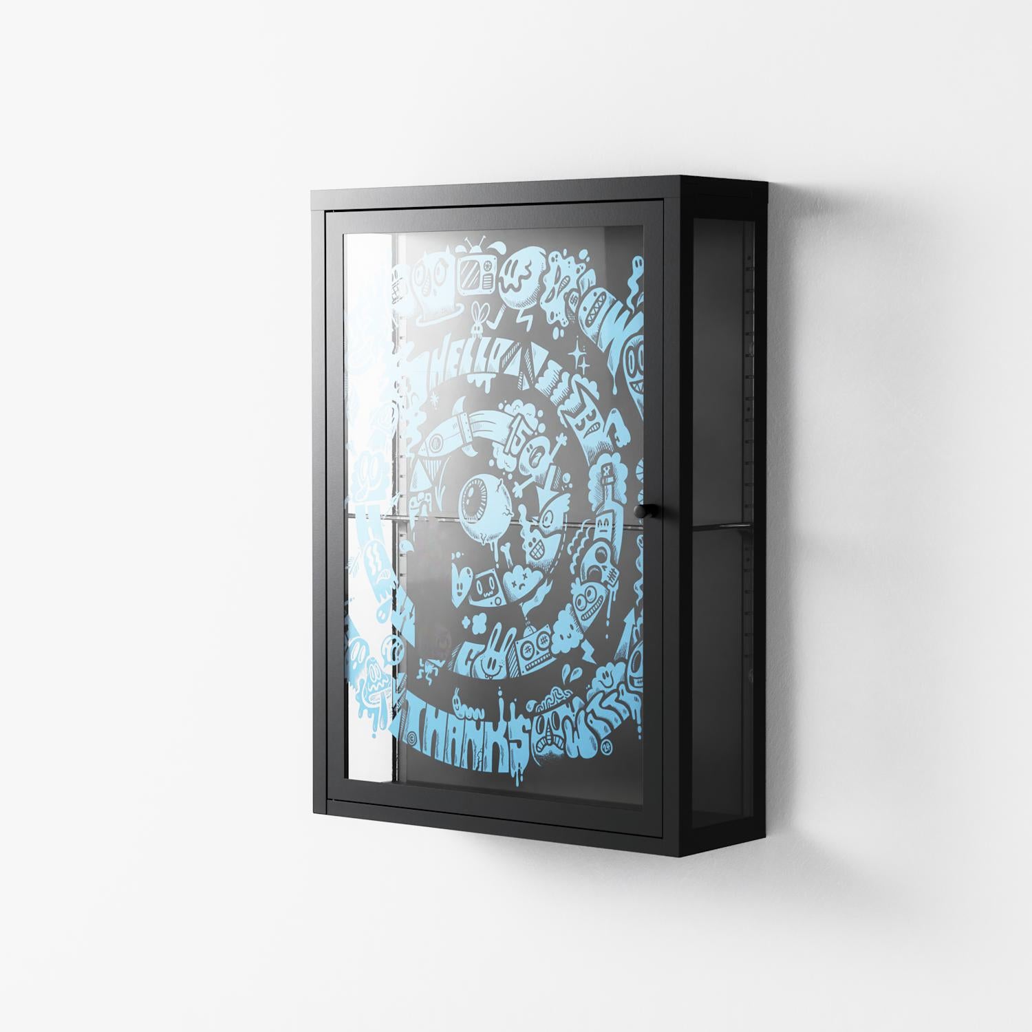 The Circles Of My Mind - Wall Cabinet - Craig Watkins - Antracite - Overlay Glass