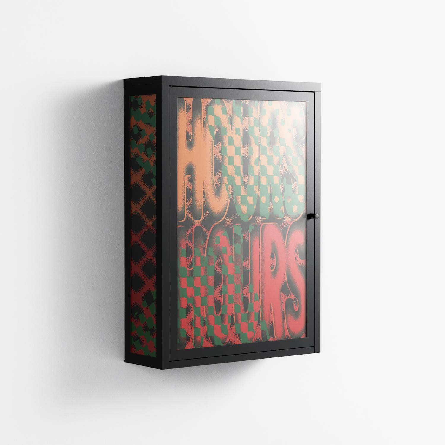 Hours - Wall Cabinet - Oluwaseyi Samuel Adebayo - Antracite - Overlay Glass