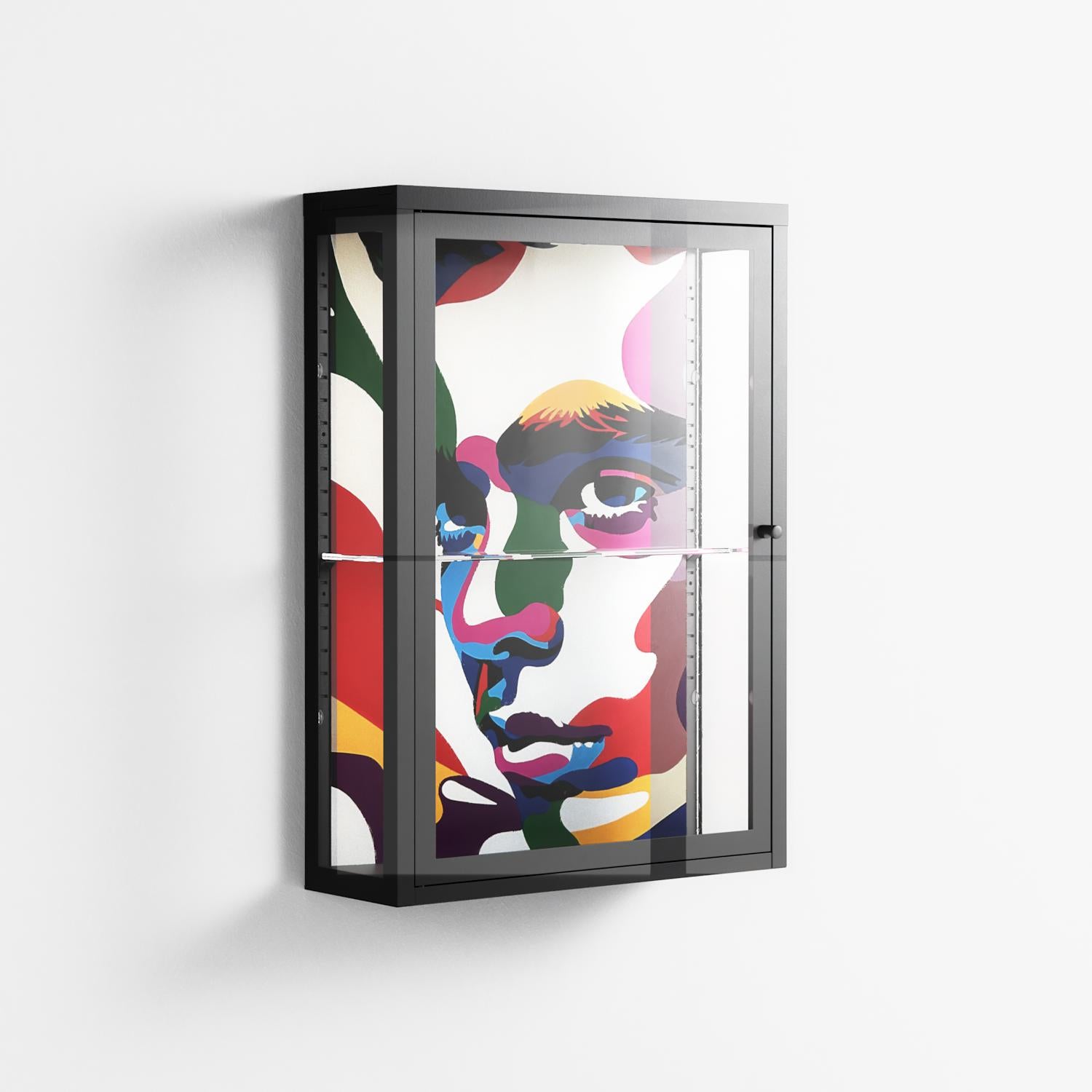 Fragments Of A Painted Souls - Wall Cabinet - Mathilda Kienast - Antracite - Clear glass