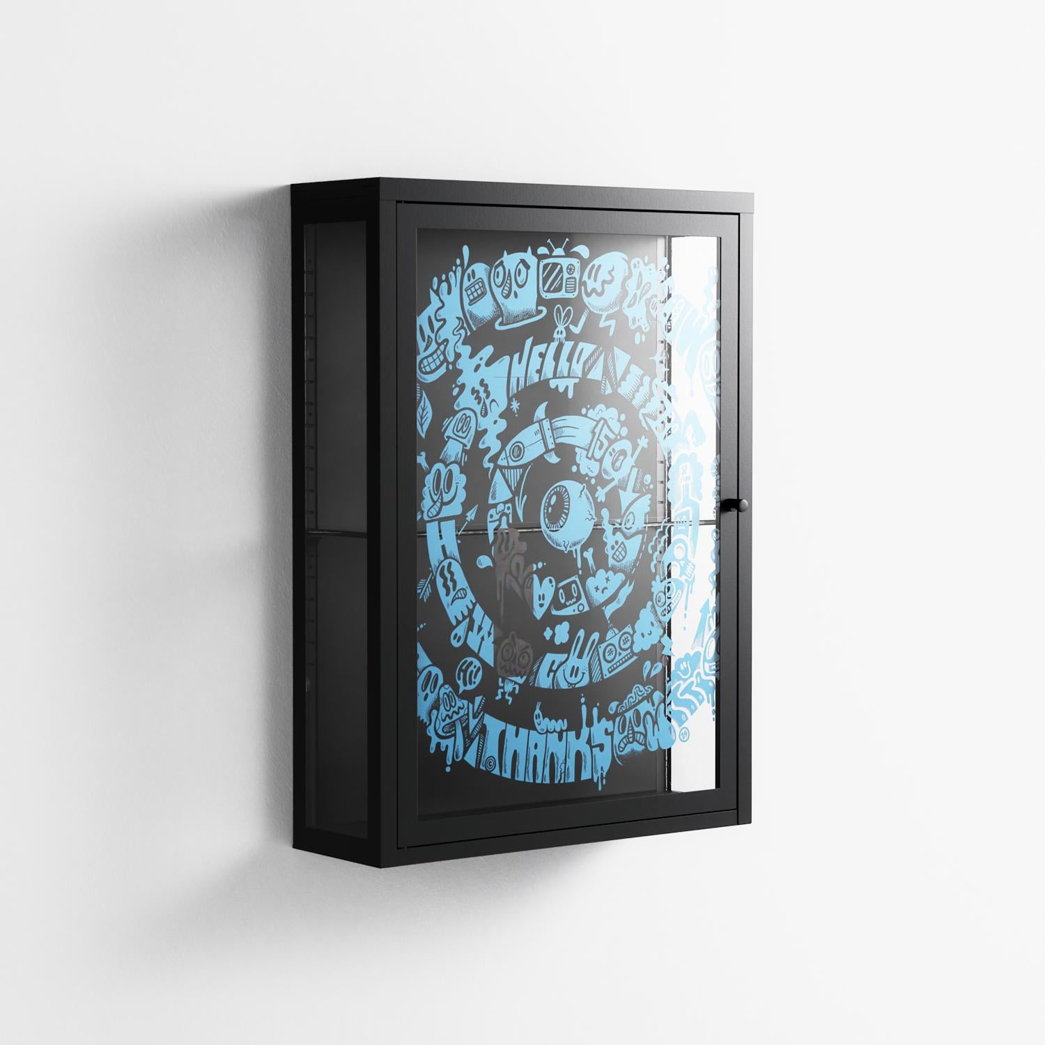 The Circles Of My Mind - Wall Cabinet - Craig Watkins - Antracite - Overlay Glass