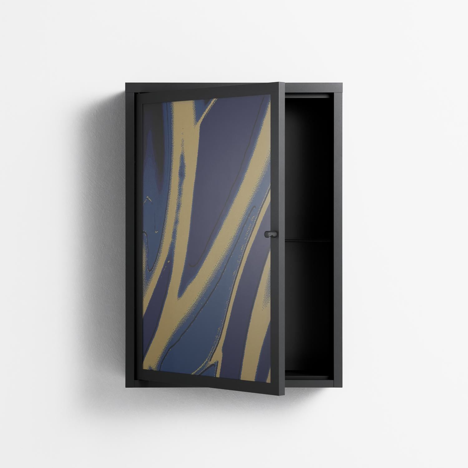 Blue Gale - Wall Cabinet - Oluwaseyi Samuel Adebayo - Antracite - Overlay Glass