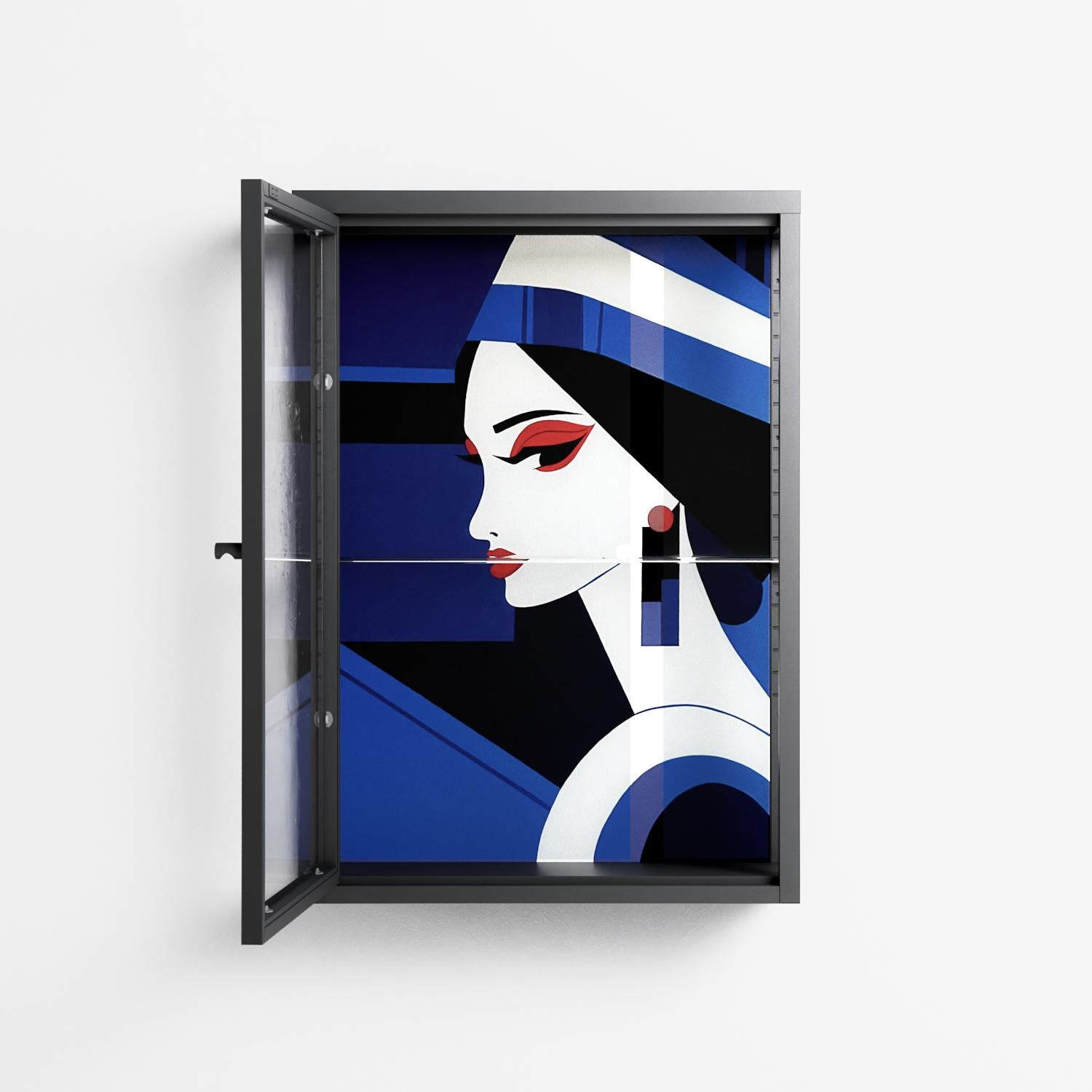 Beyond The Veil Of Consciousness - Wall Cabinet - Mathilda Kienast - Antracite - Clear glass