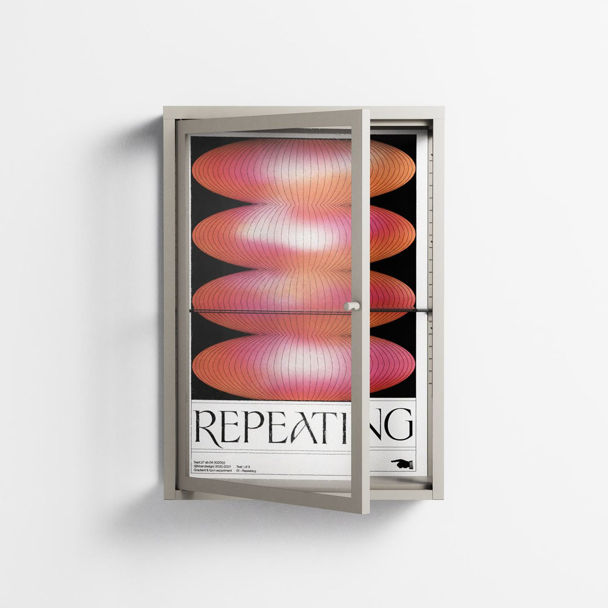 Repeating - Wall Cabinet - Alexander Khabbazi - Pebble - Clear glass
