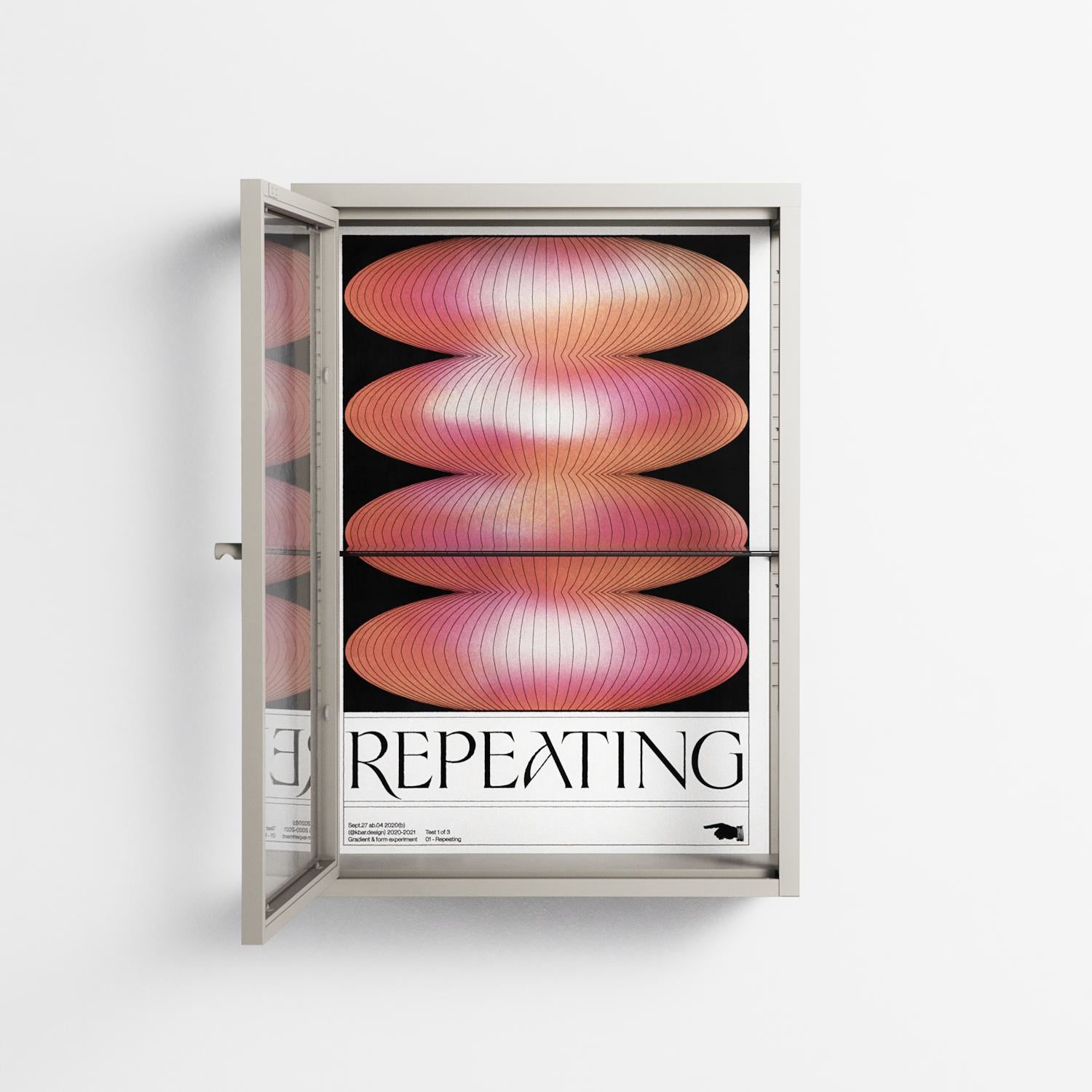 Repeating - Wall Cabinet - Alexander Khabbazi - Pebble - Clear glass