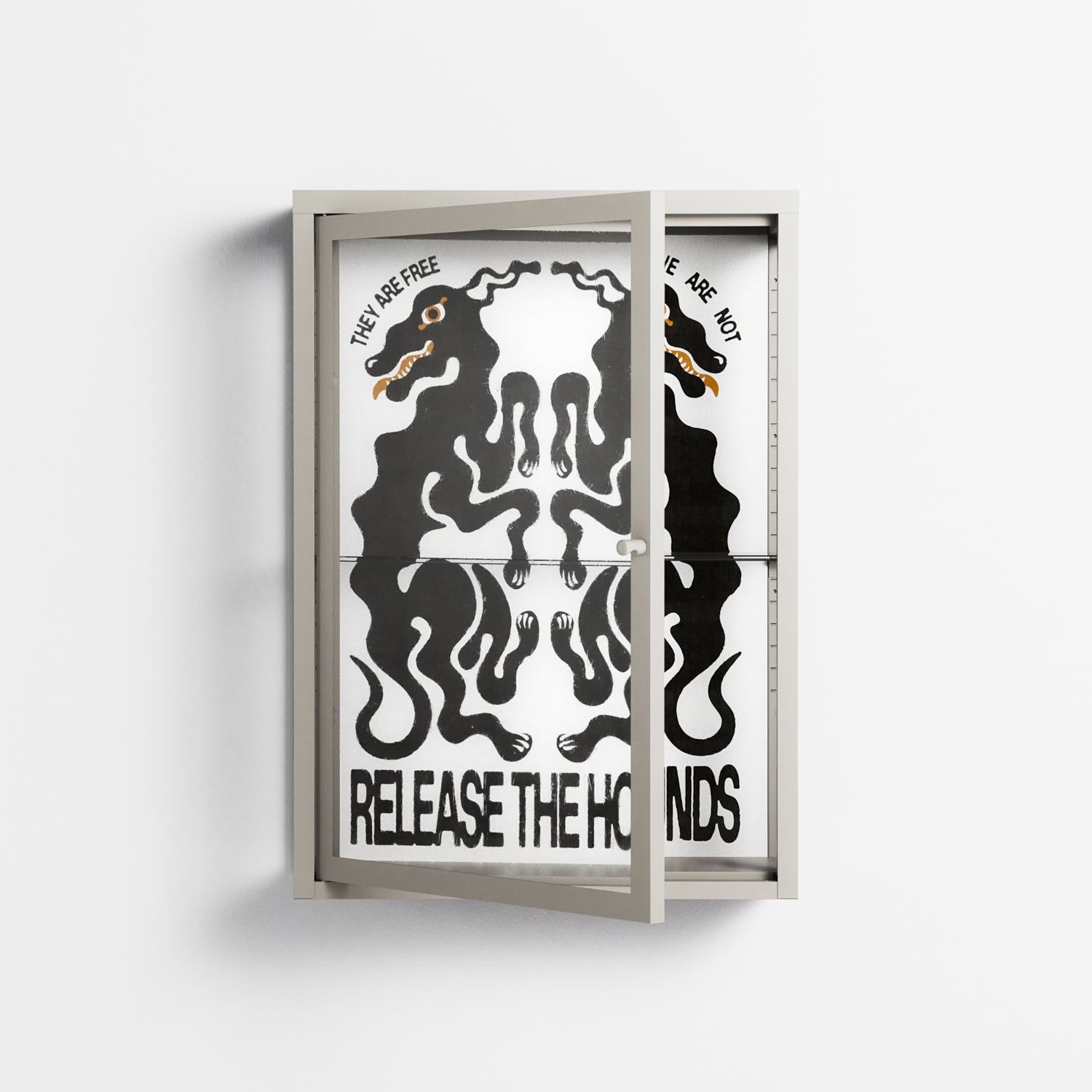 Hounds  - Wall Cabinet - Alexander Khabbazi - Pebble - Clear glass