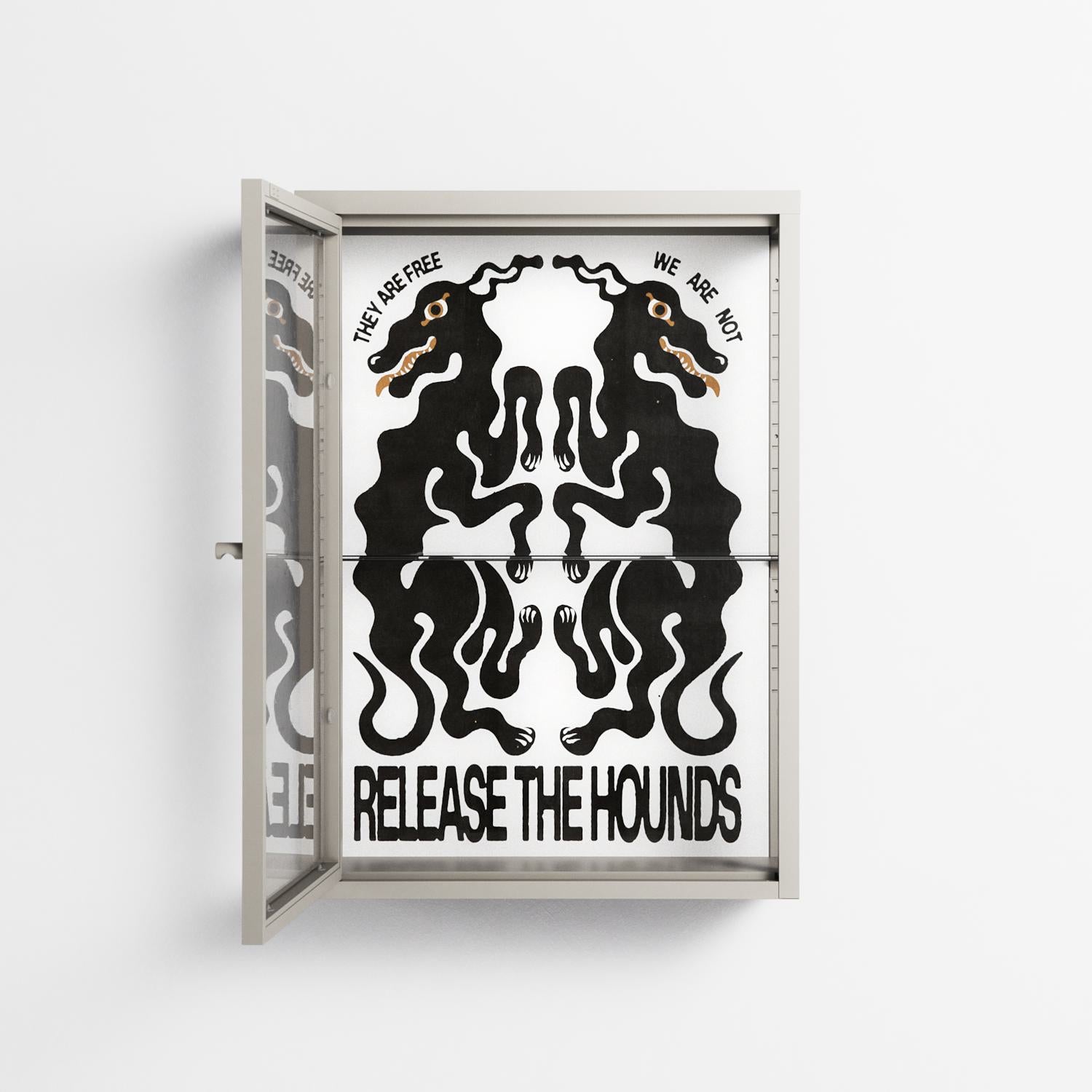 Hounds  - Wall Cabinet - Alexander Khabbazi - Pebble - Clear glass
