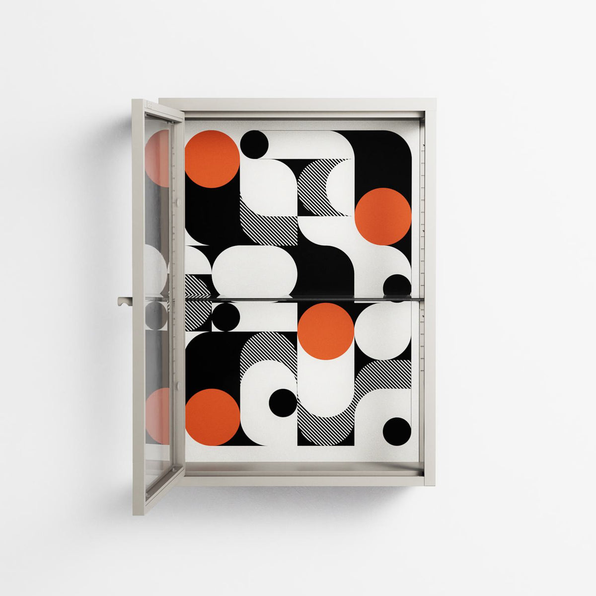 Conserto - Wall Cabinet - Vratislav Pecka - Pebble - Clear glass