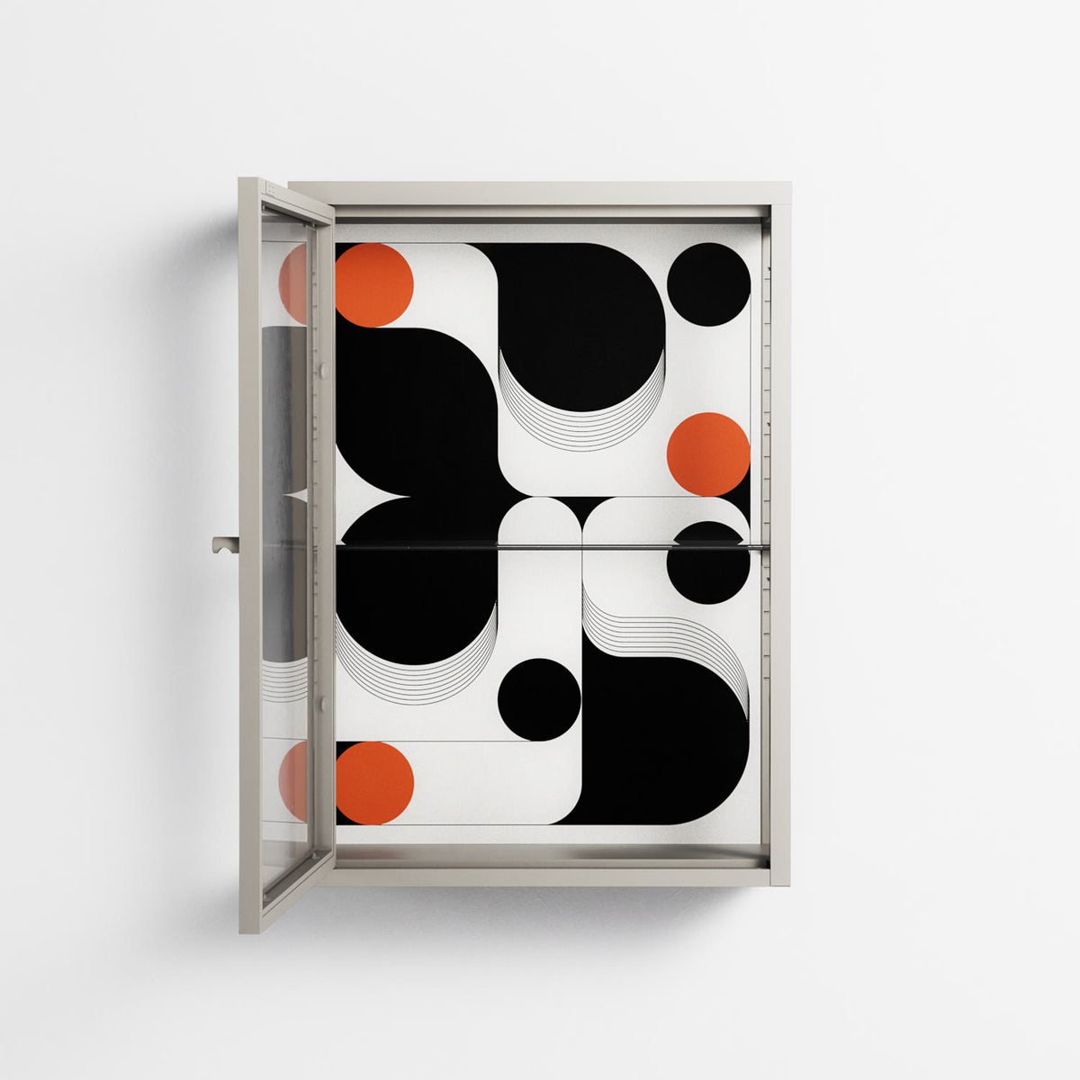 Conserto2 - Wall Cabinet - Vratislav Pecka - Pebble - Clear glass