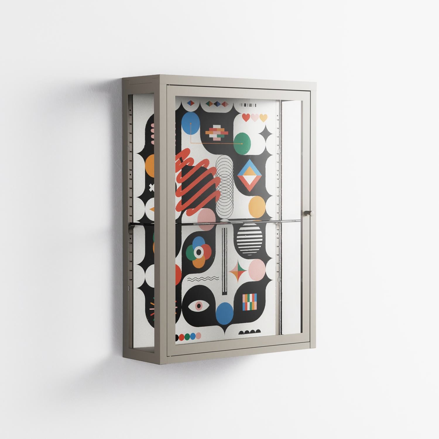 Connections - Wall Cabinet - Vratislav Pecka - Pebble - Clear glass