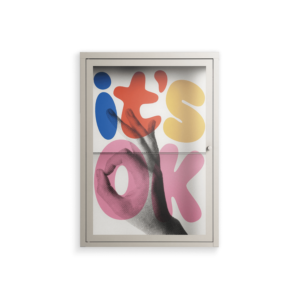 Its Ok - Wall Cabinet - Vratislav Pecka - Pebble - Clear glass