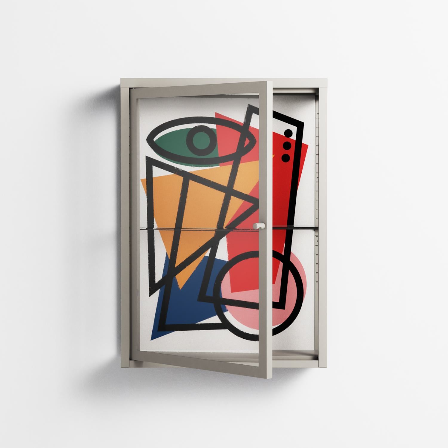 Misplaced - Wall Cabinet - Vratislav Pecka - Pebble - Clear glass