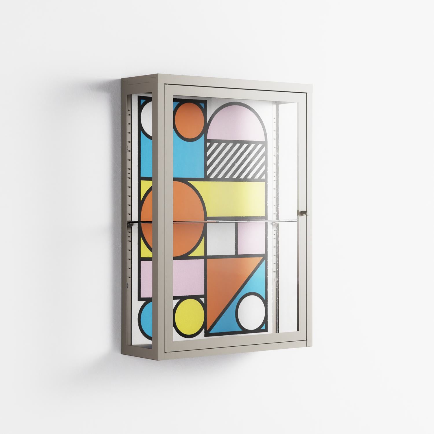 Palette - Wall Cabinet - Vratislav Pecka - Pebble - Clear glass