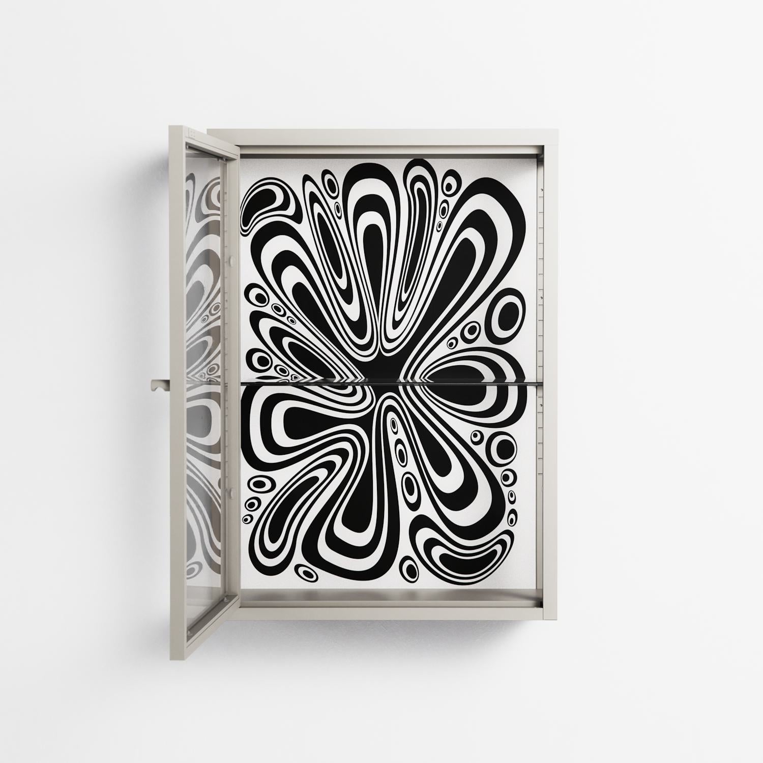 Splash of black - Wall Cabinet - Vratislav Pecka - Pebble - Clear glass