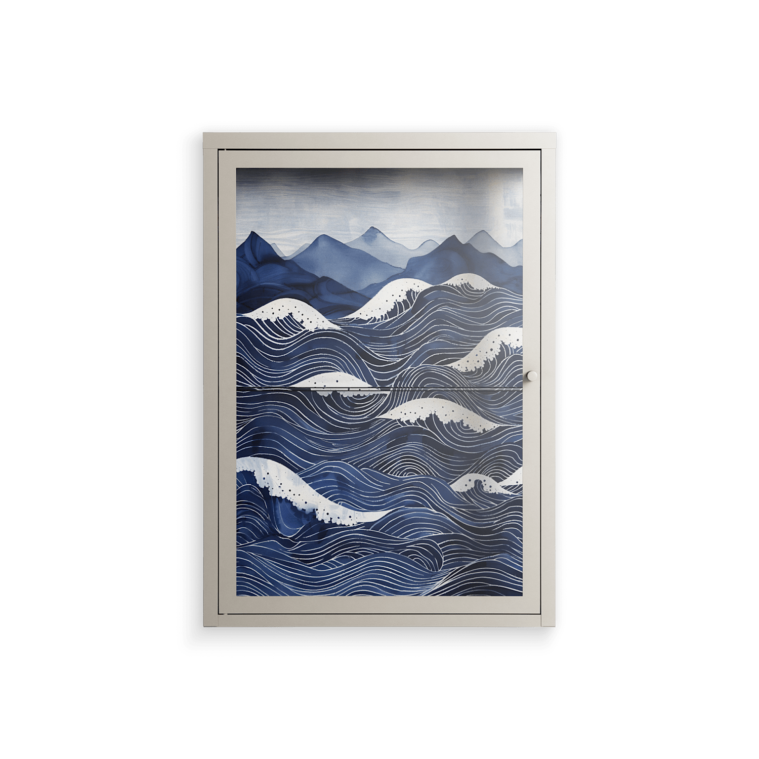 Dalgalar - Wall Cabinet - Nur Rydberg - Pebble - Clear glass