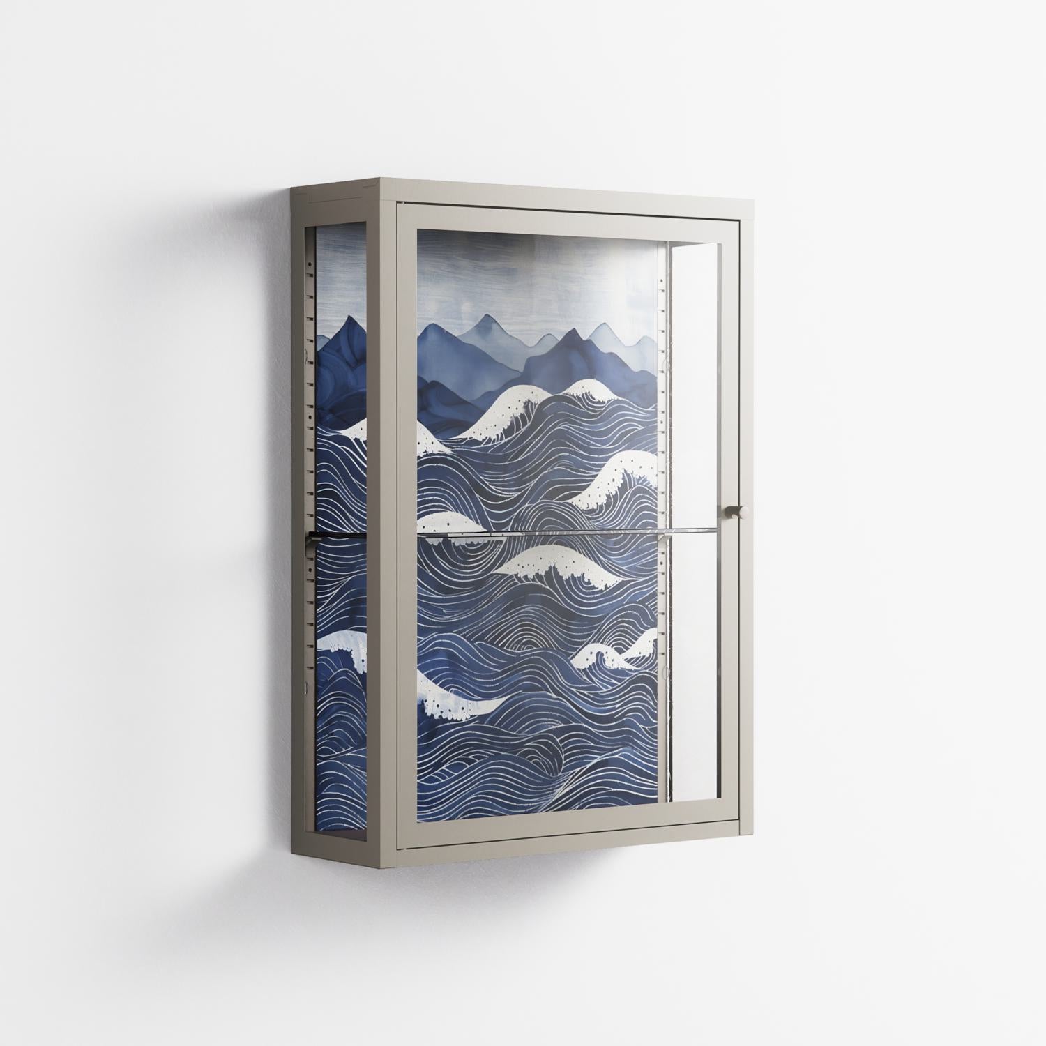 Dalgalar - Wall Cabinet - Nur Rydberg - Pebble - Clear glass
