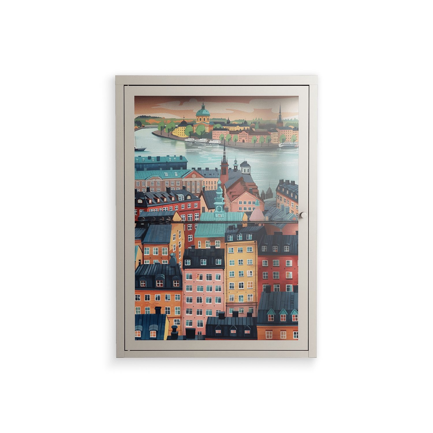 Gamla Stan - Wall Cabinet - Nur Rydberg - Pebble - Clear glass