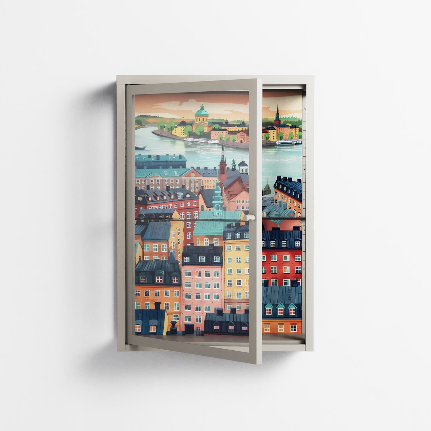 Gamla Stan - Wall Cabinet - Nur Rydberg - Pebble - Clear glass