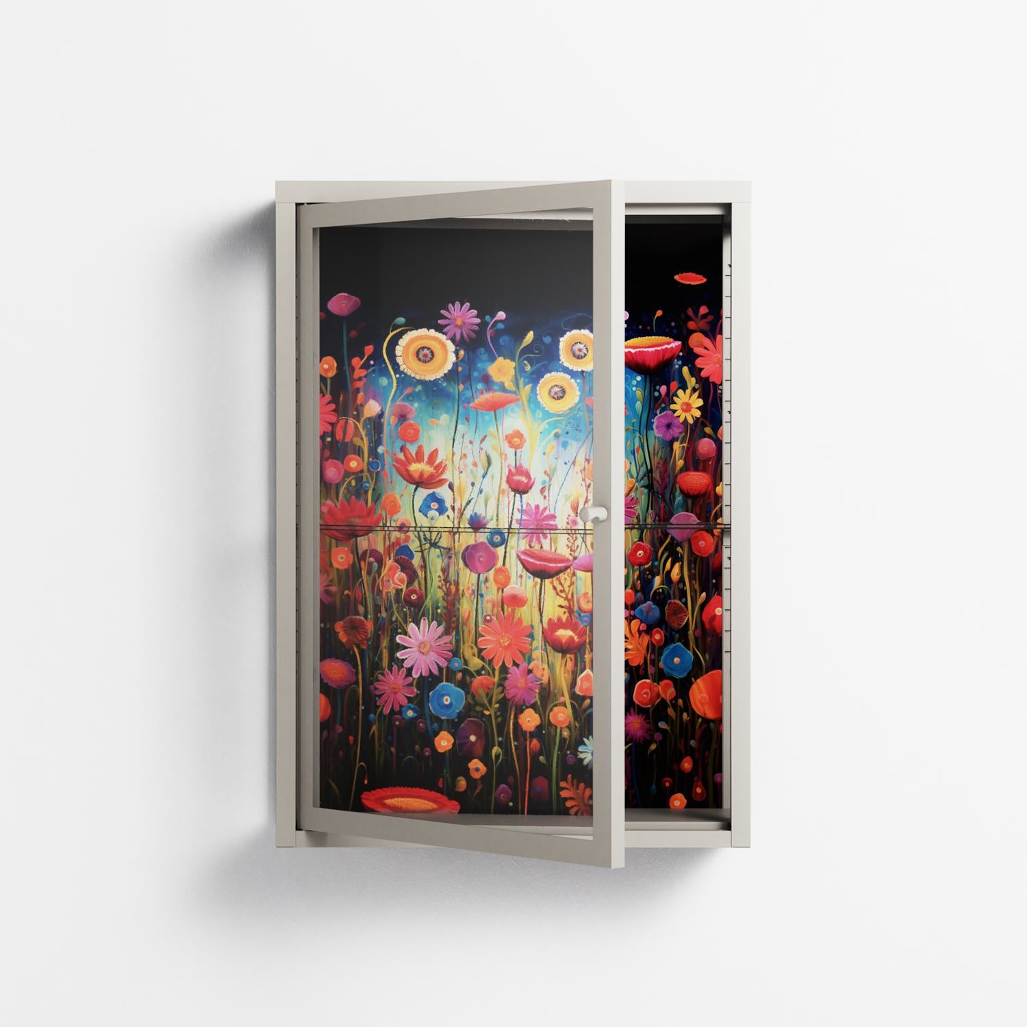 Greatful Meadow - Wall Cabinet - Nur Rydberg - Pebble - Clear glass