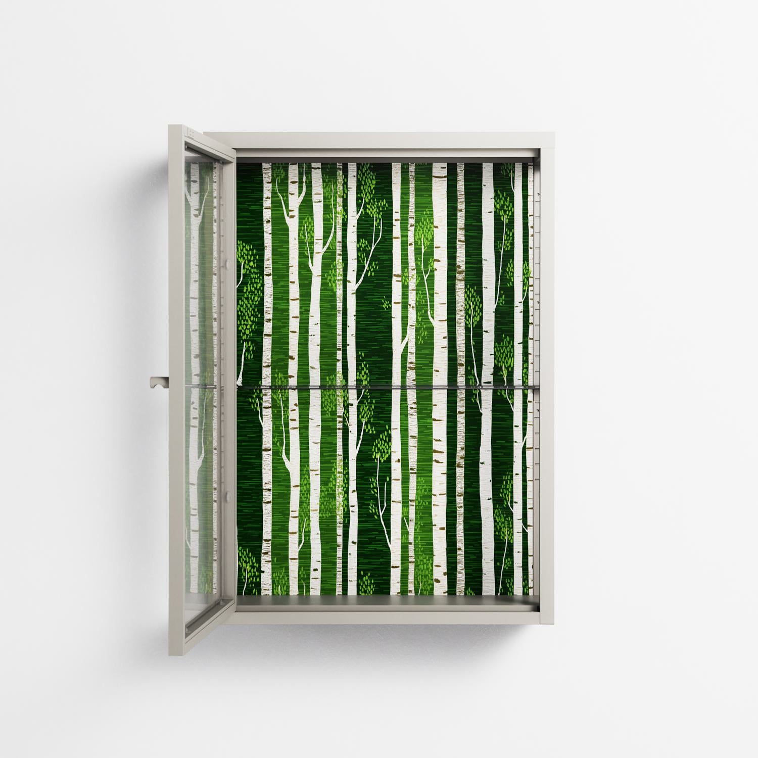 Björkskog - Wall Cabinet - Nur Rydberg - Pebble - Clear glass