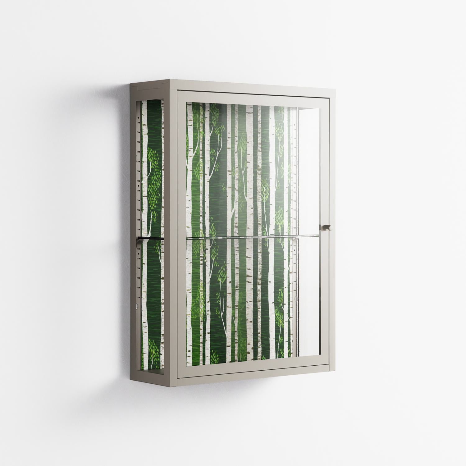 Björkskog - Wall Cabinet - Nur Rydberg - Pebble - Clear glass