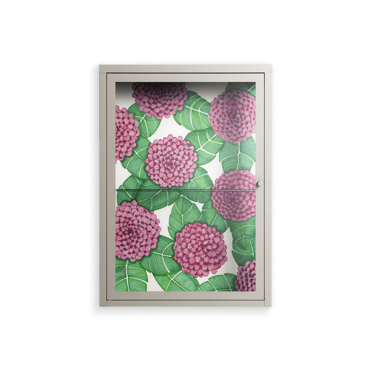 Pink Floras - Wall Cabinet - Katie O’Shea - Pebble - Clear glass