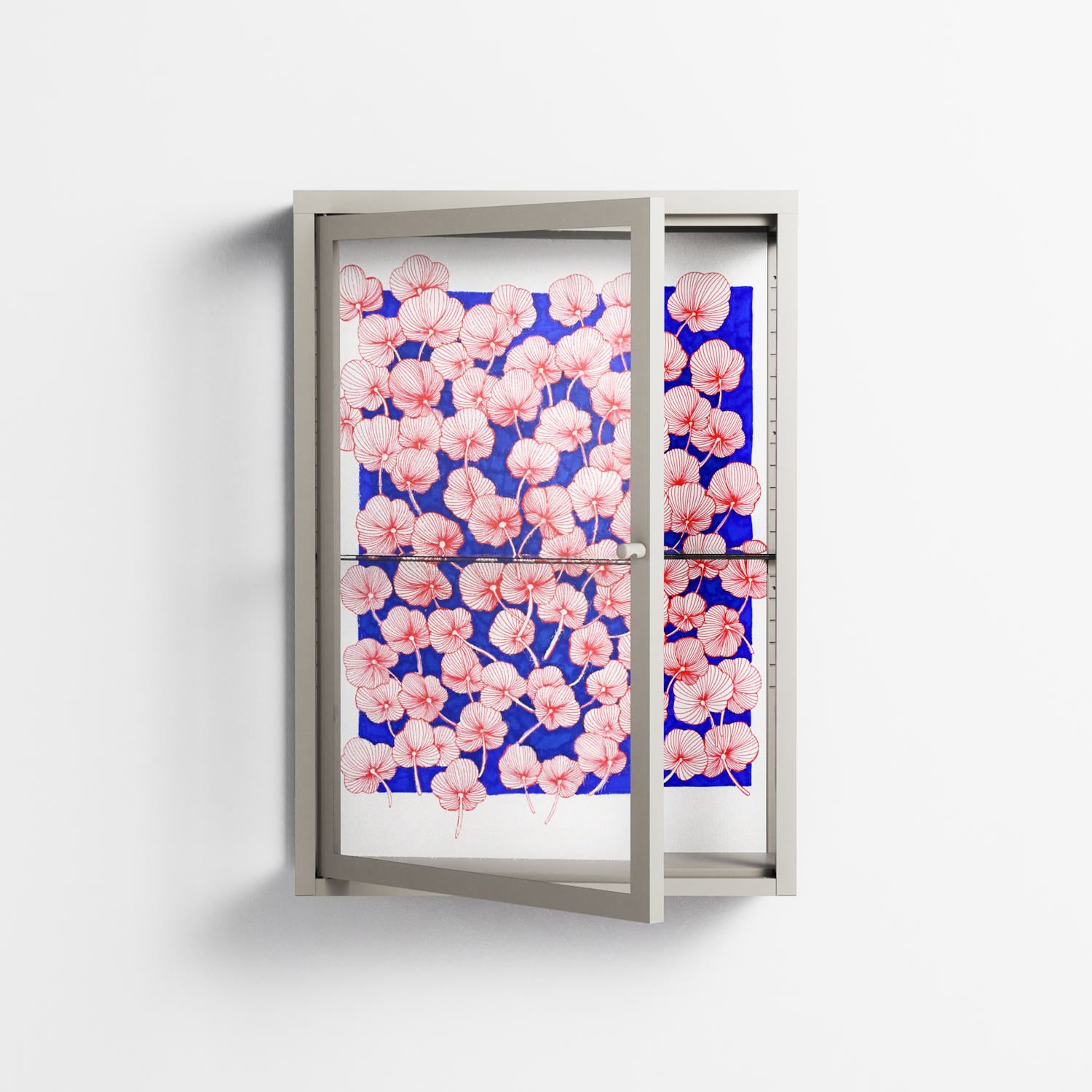Redblooms - Wall Cabinet - Katie O’Shea - Pebble - Clear glass