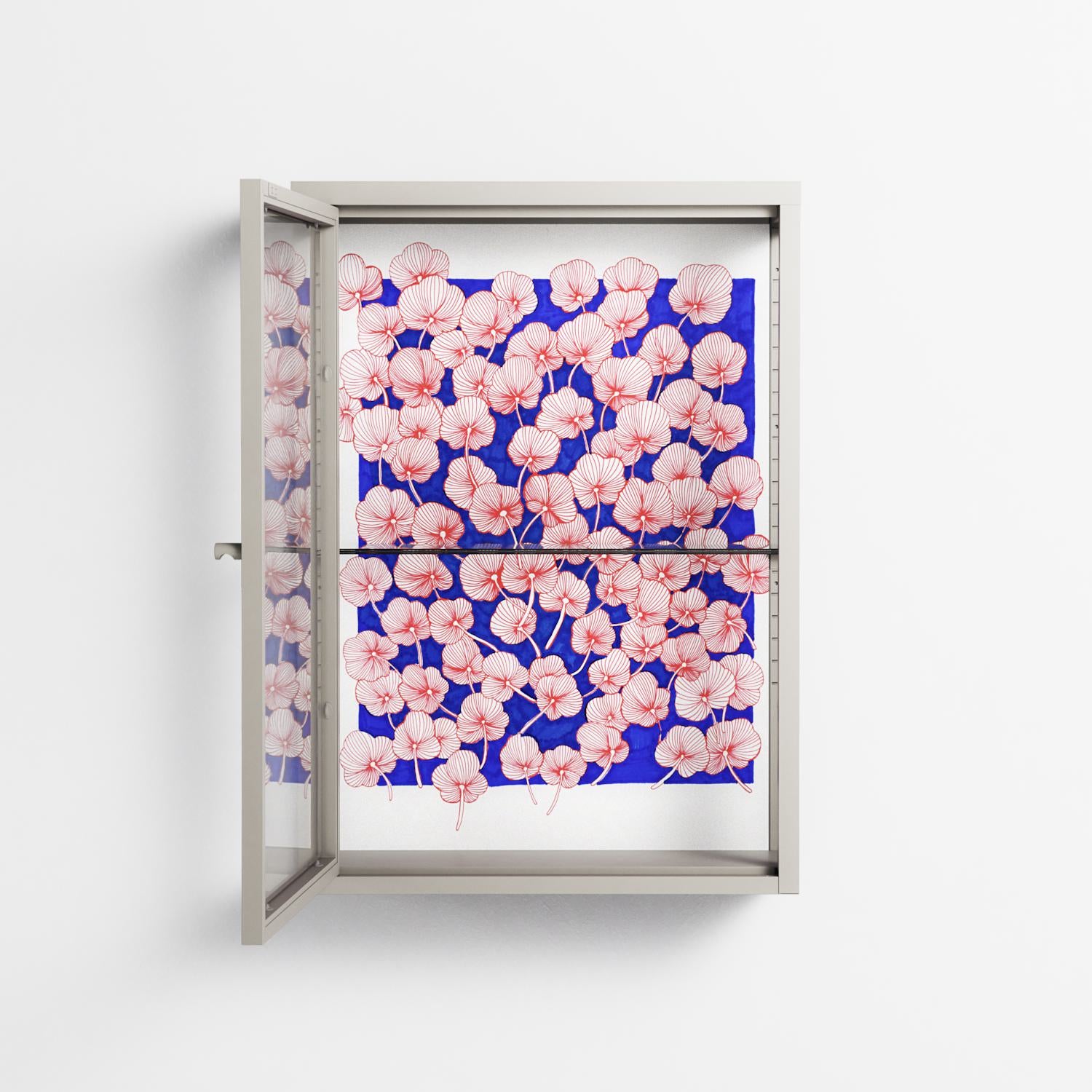 Redblooms - Wall Cabinet - Katie O’Shea - Pebble - Clear glass