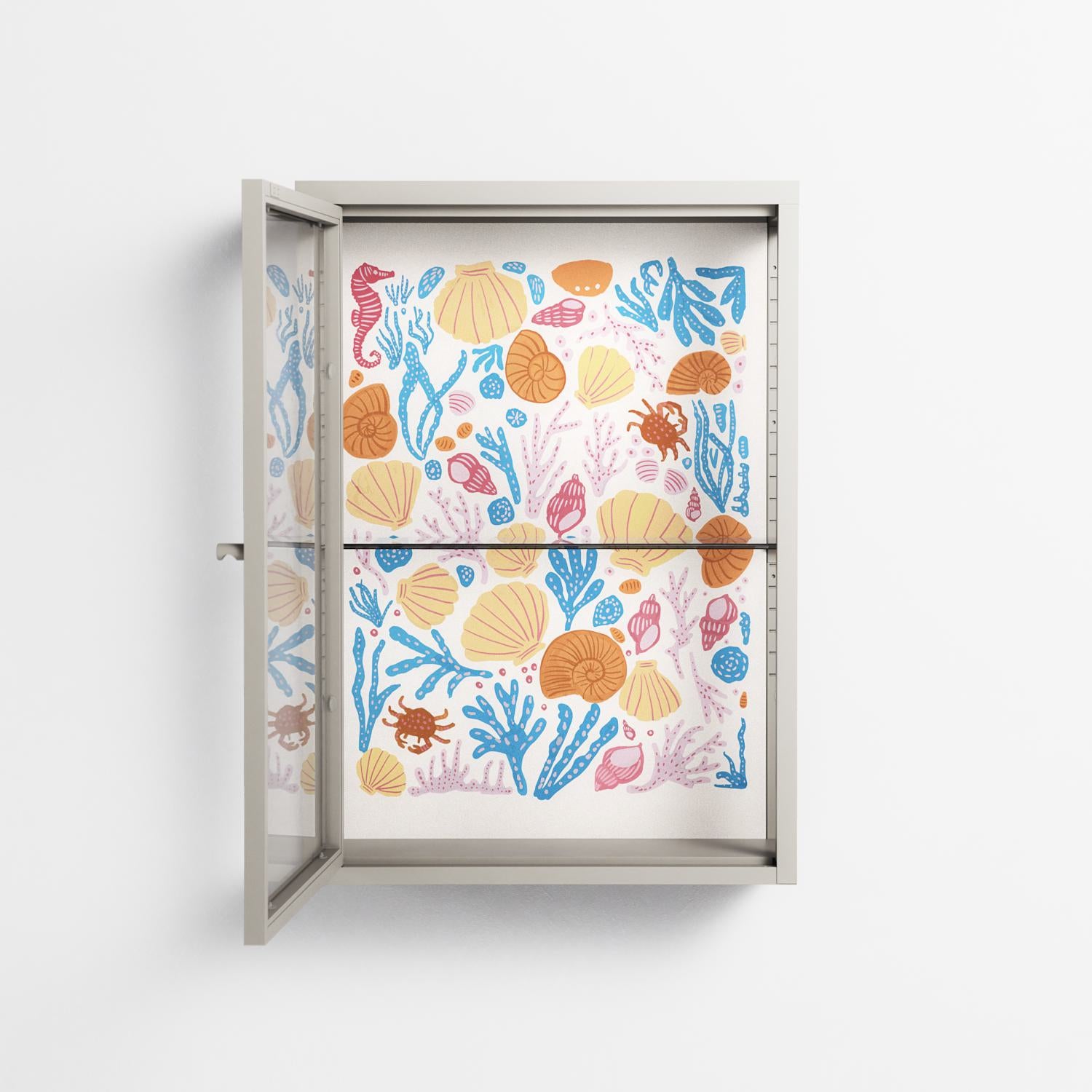 Sea Critters - Wall Cabinet - Katie O’Shea - Pebble - Clear glass