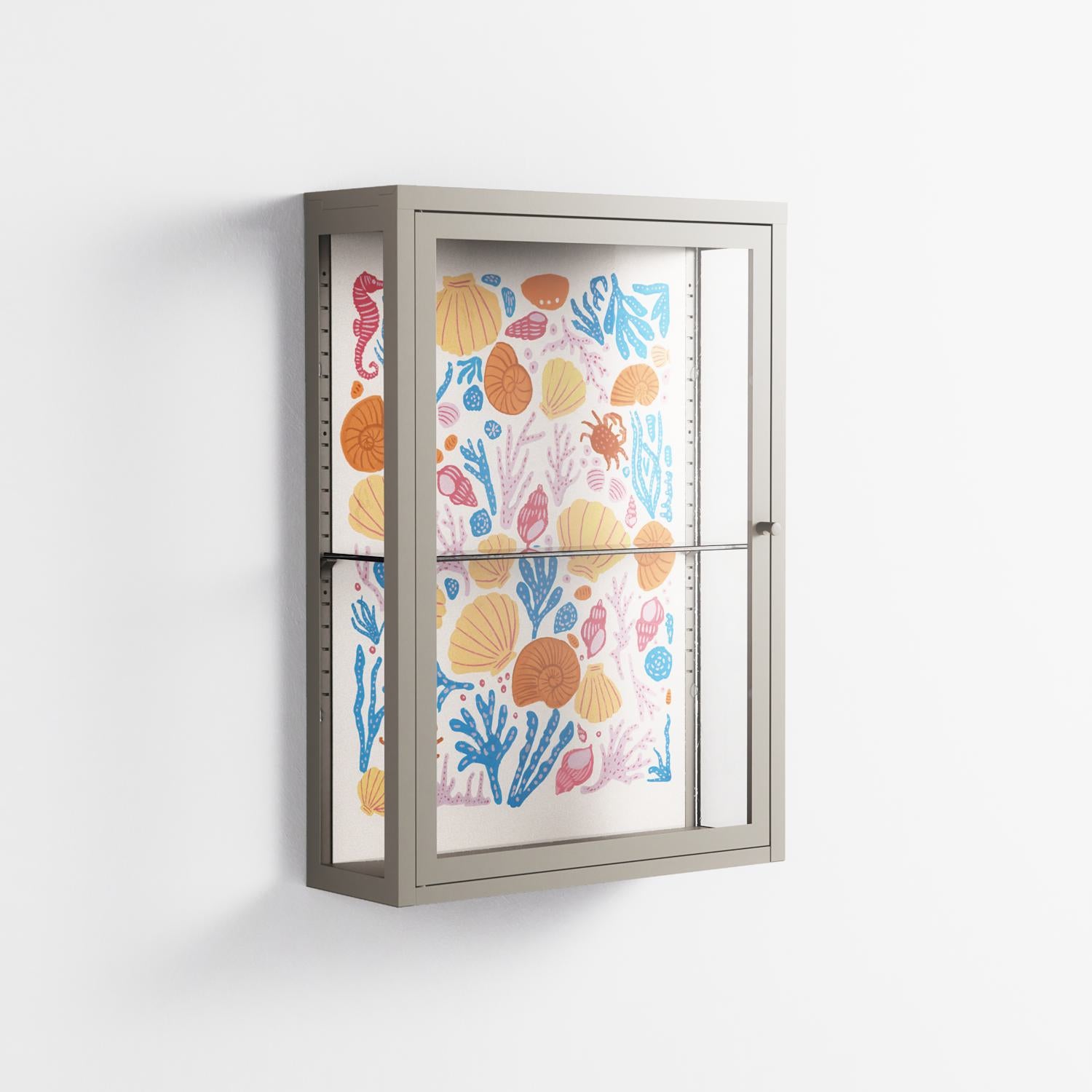 Sea Critters - Wall Cabinet - Katie O’Shea - Pebble - Clear glass