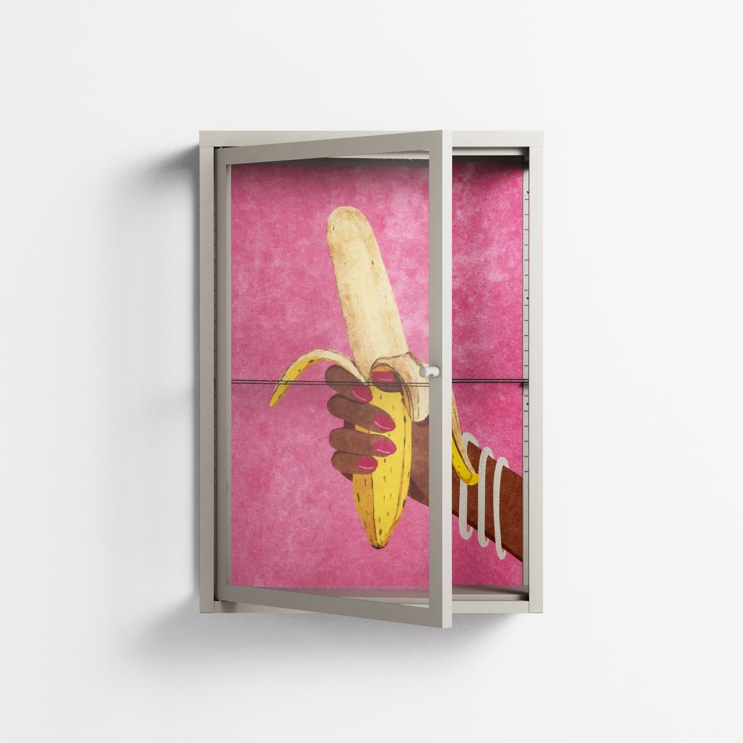 Banana - Wall Cabinet - Raissa Oltmanns - Pebble - Clear glass