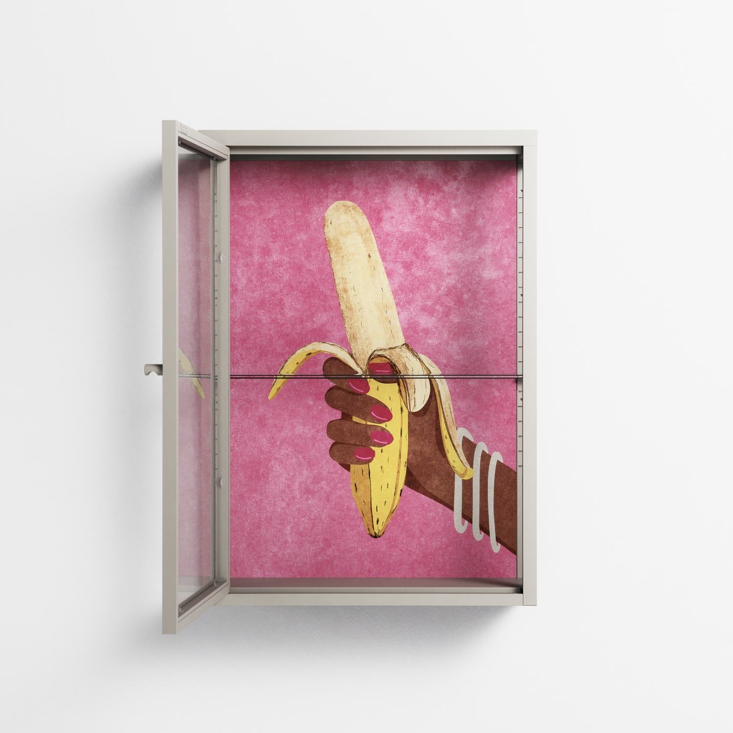 Banana - Wall Cabinet - Raissa Oltmanns - Pebble - Clear glass