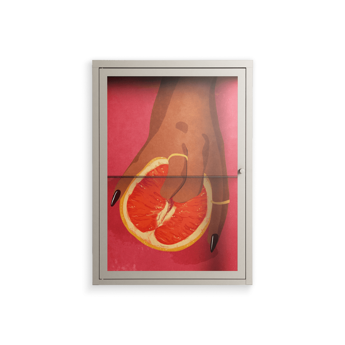 Fruit Love Pink - Wall Cabinet - Raissa Oltmanns - Pebble - Clear glass